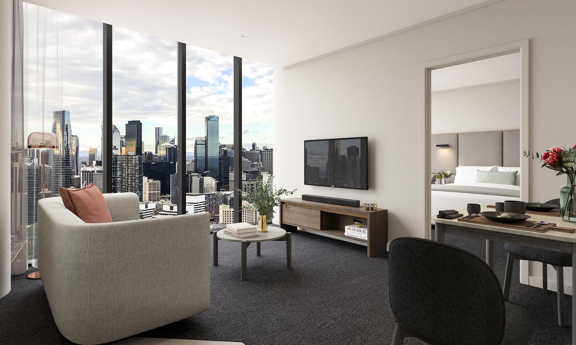 Oakwood Premier Melbourne Aparthotel Exterior photo The interior of a typical apartment
